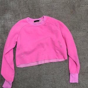 cropped neon pink BDG crewneck